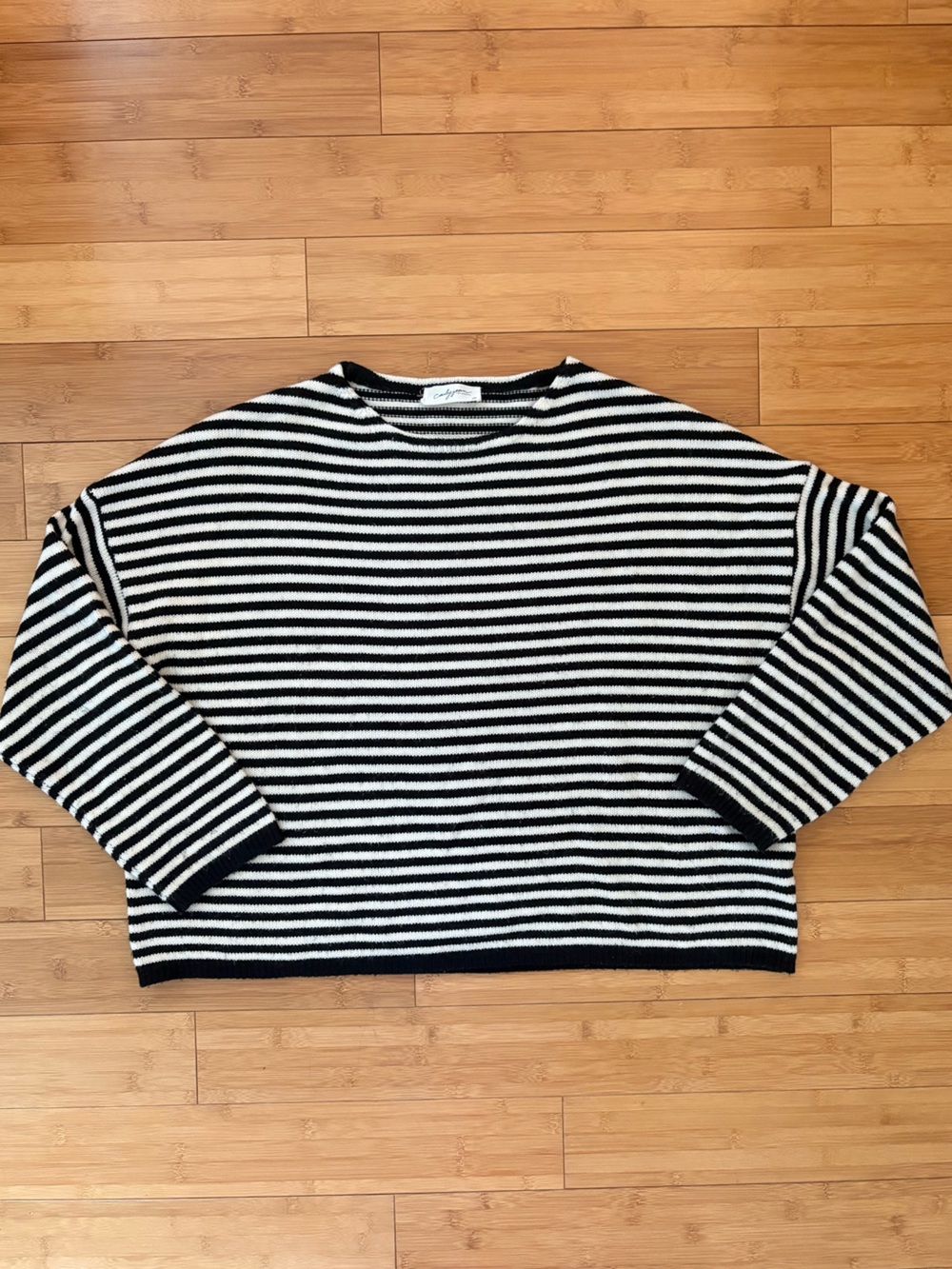 Carly Jean Los Angeles Wesley Sweater - black & white stripe